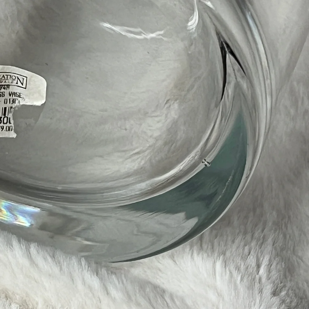 Restoration Hardware Cylinder Glass Vase Thick Modern Minimalist Clean V Day NWT